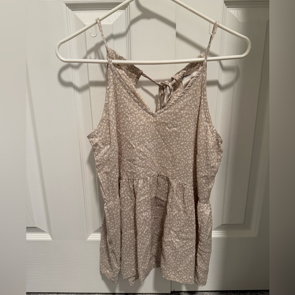 Tan & white cheetah print tank